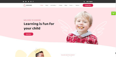 LMS Kidzone Website Design Template